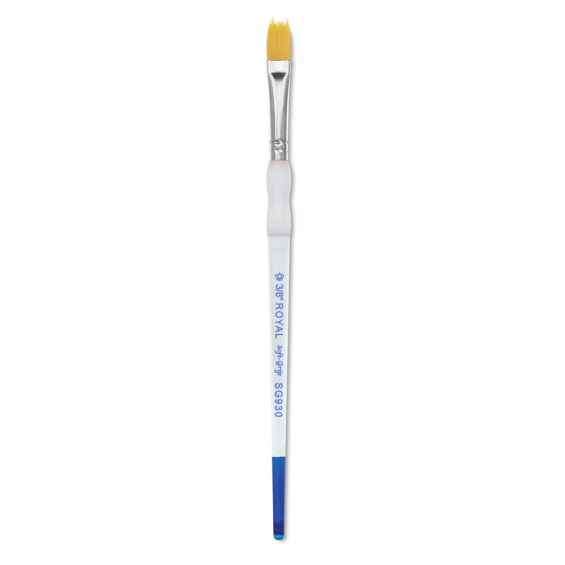 Royal & Langnickel Soft Grip Golden Taklon Brush - Filbert Comb, Short Handle, Size 3/8"