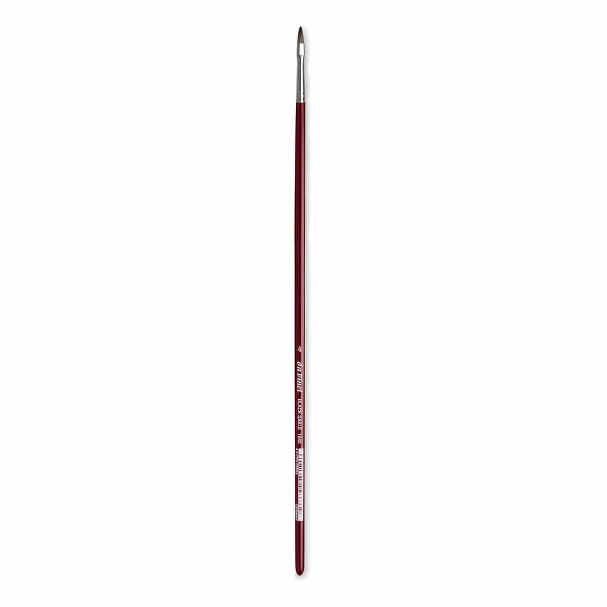 Da Vinci Black Sable Brush - Regular Filbert, Long Handle, Size 4
