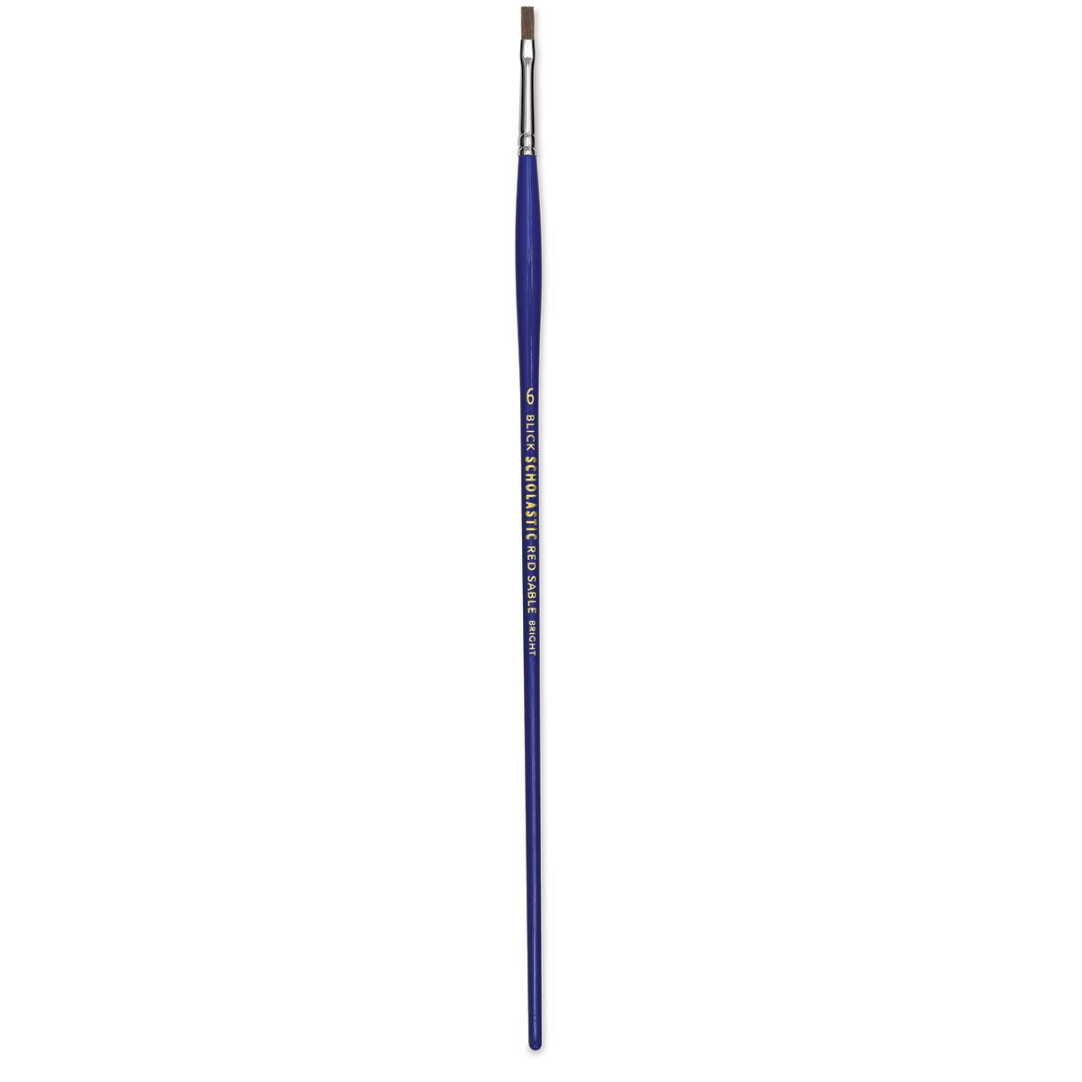 Blick Scholastic Red Sable Brush - Bright, Long Handle, Size 6