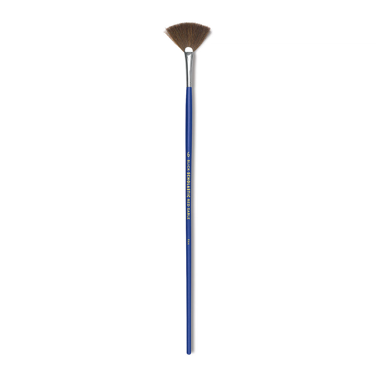 Blick Scholastic Red Sable Brush - Fan, Long Handle, Size 6