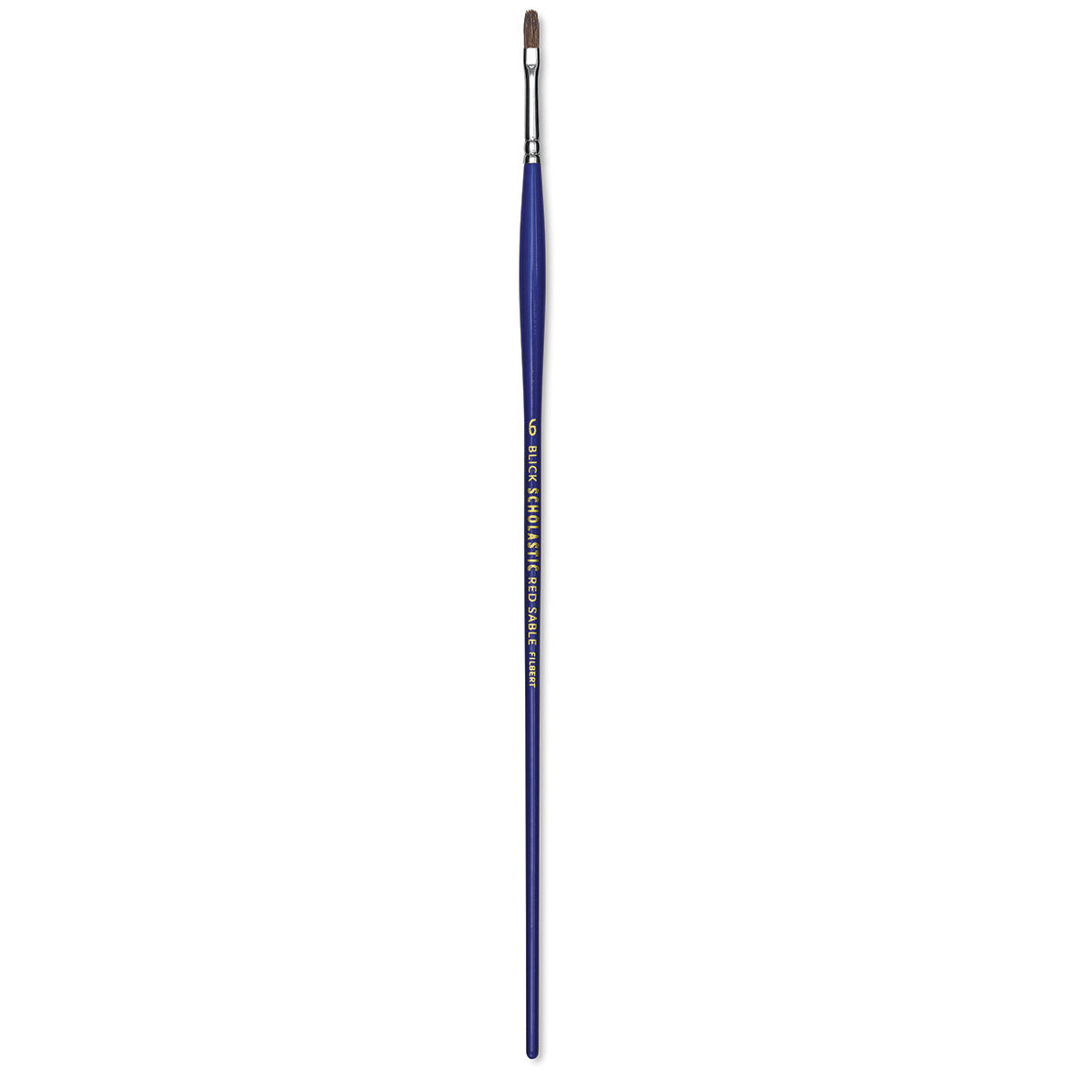 Blick Scholastic Red Sable Brush - Filbert, Long Handle, Size 6