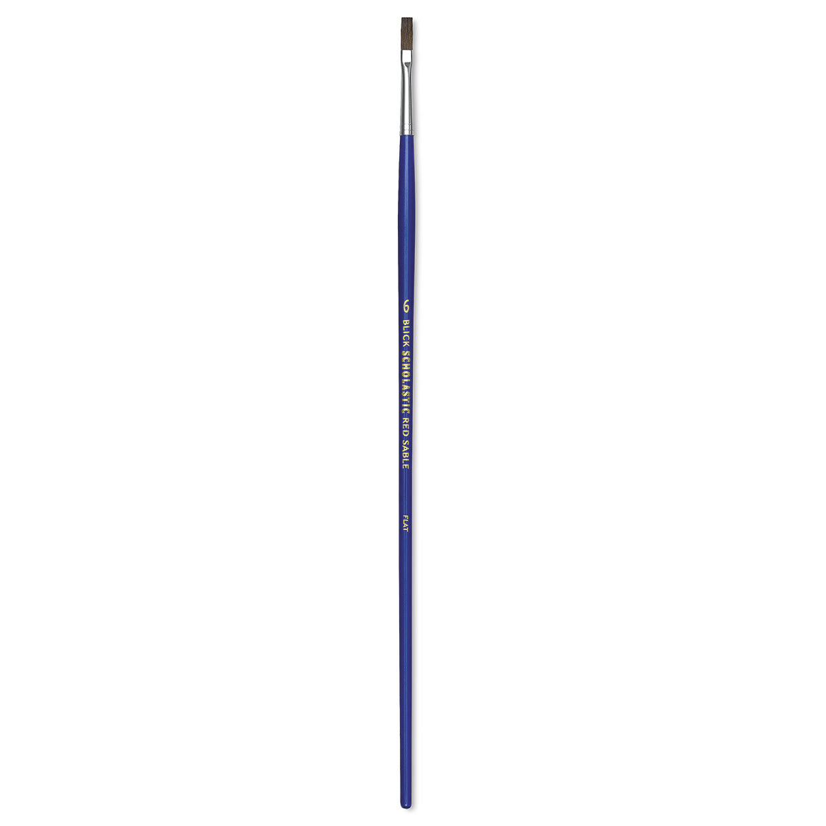 Blick Scholastic Red Sable Brush - Flat, Long Handle, Size 6