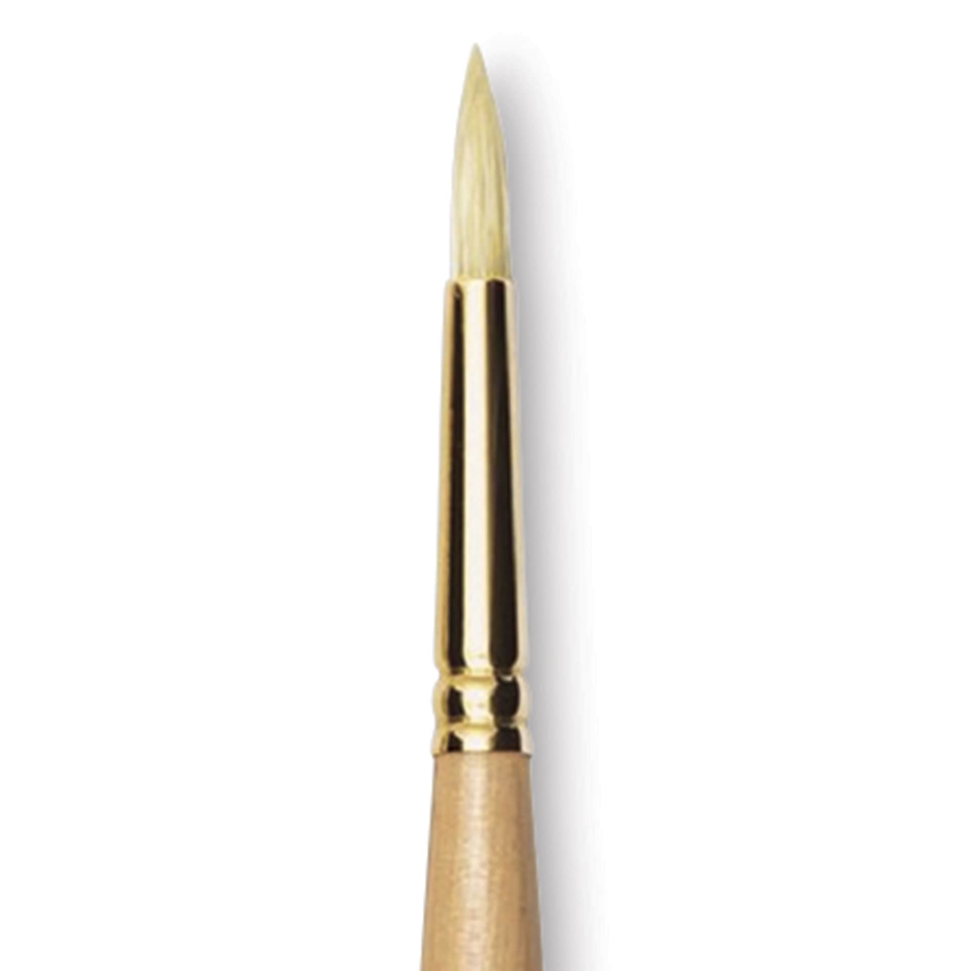 Raphaël D'Artigny Interlocked White Bristle Brush - Round, Long Handle, Size 8