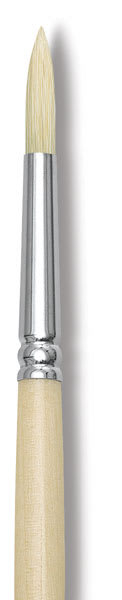 Raphaël D'Artigny Interlocked White Bristle Brush - Closeup of tip of Round brush