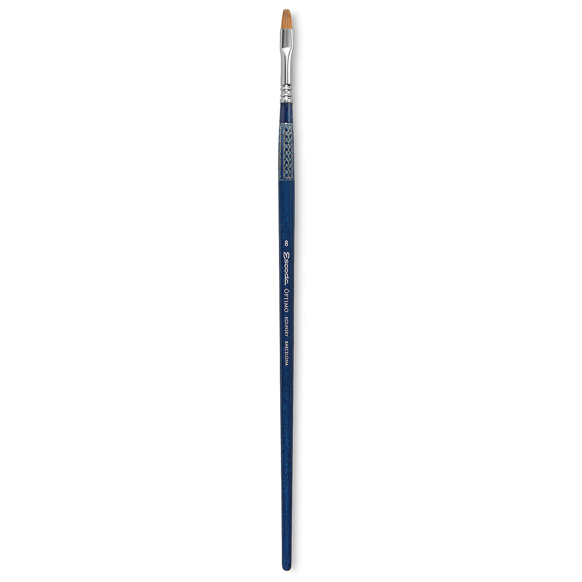 Escoda Optimo Kolinsky Sable Brush - Bright, Long Handle, Size 8