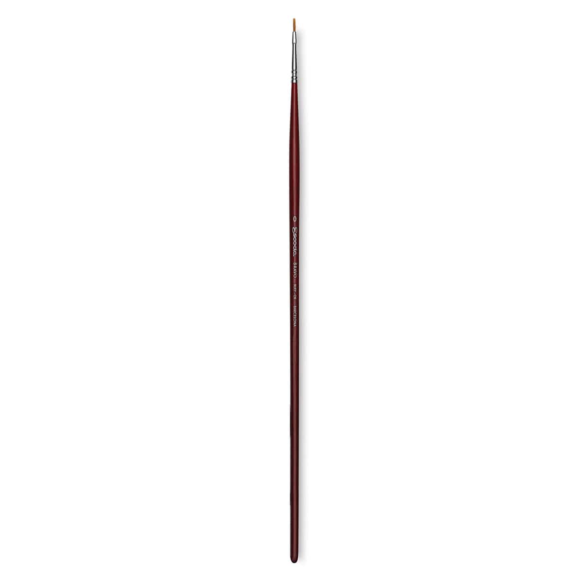 Escoda Bravo Light Ox Hair Brush - Bright, Long Handle, Size 0