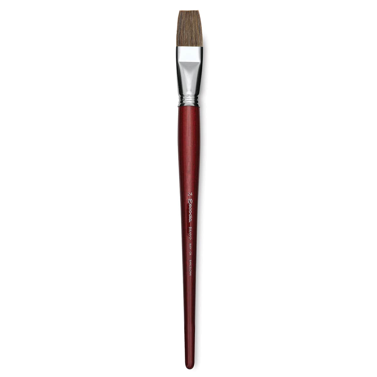 Escoda Bravo Light Ox Hair Brush - Bright, Long Handle, Size 24