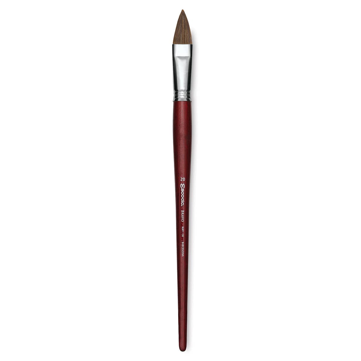 Escoda Bravo Light Ox Hair Brush - Long Filbert, Long Handle, Size 20