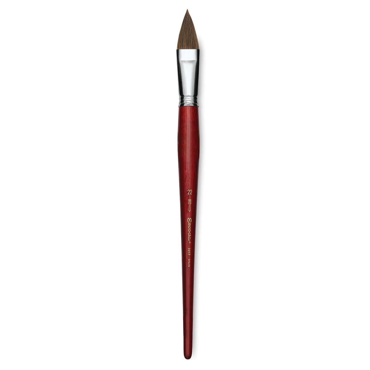 Escoda Bravo Light Ox Hair Brush - Long Filbert, Long Handle, Size 22