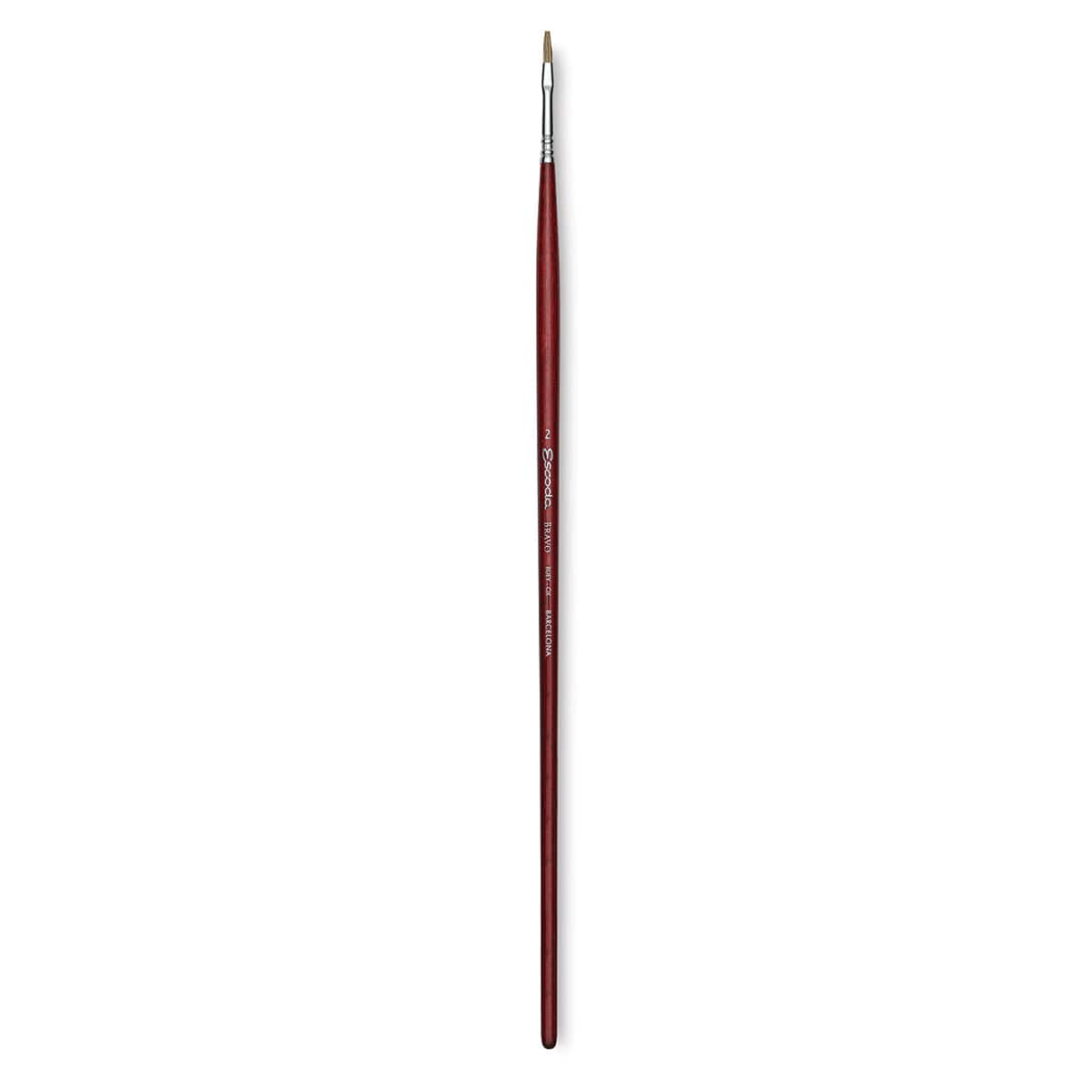 Escoda Bravo Light Ox Hair Brush - Flat, Long Handle, Size 2