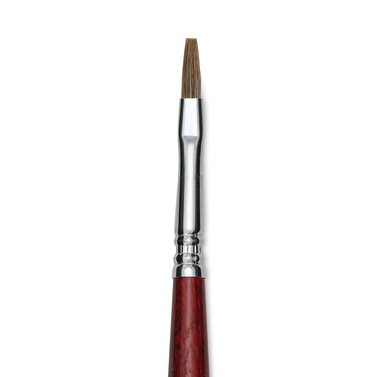 Escoda Bravo Light Ox Hair Brush - Flat, Long Handle, Size 4 close up