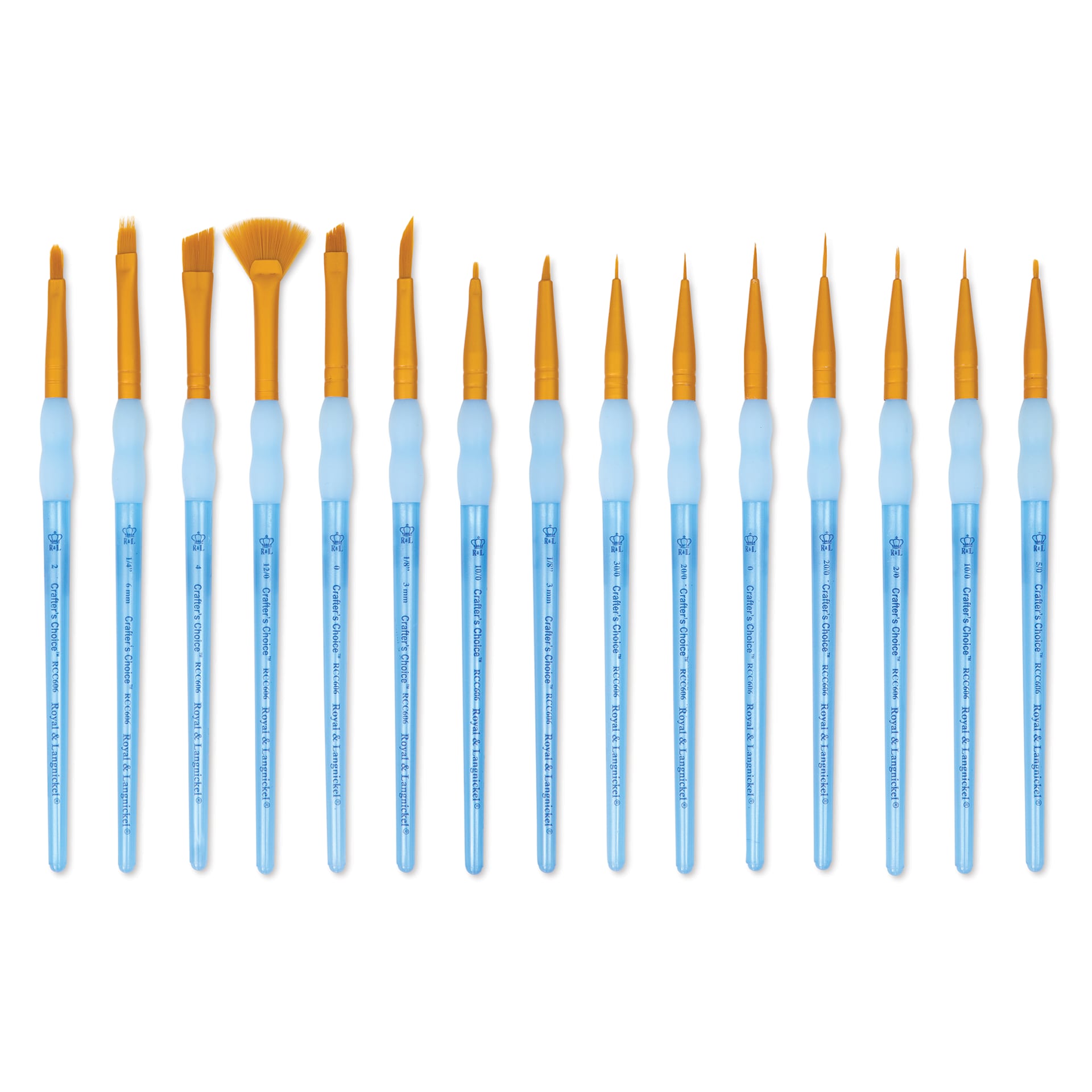 Royal & Langnickel Crafter's Choice Golden Taklon Classroom Pack - Detail, Pkg of 15