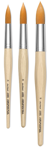Da Vinci Junior Synthetic Brushes - 3 Jumbo Round brushes shown for size