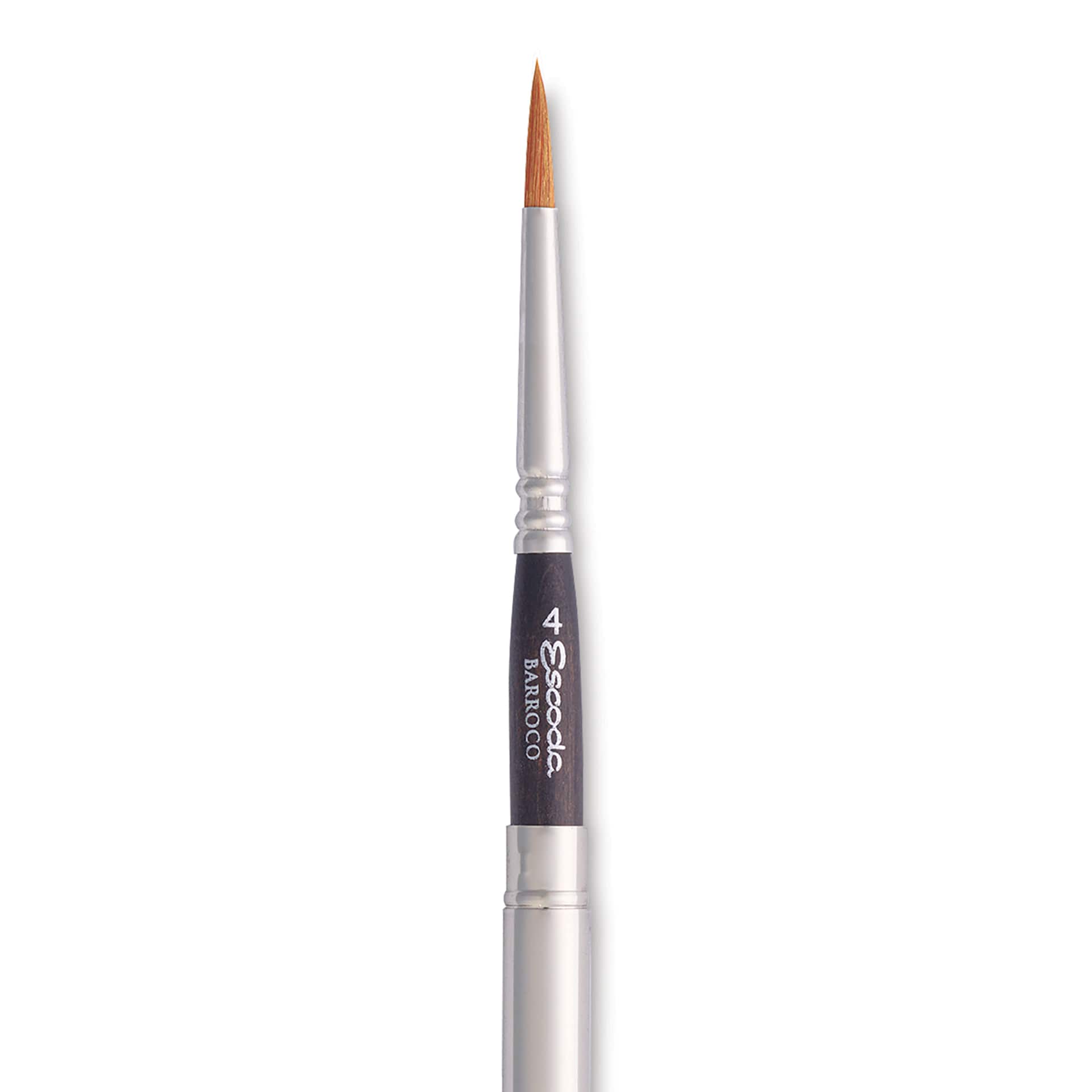 Escoda Barroco Toray Gold Synthetic Travel Brush - Round, Size 4, close-up