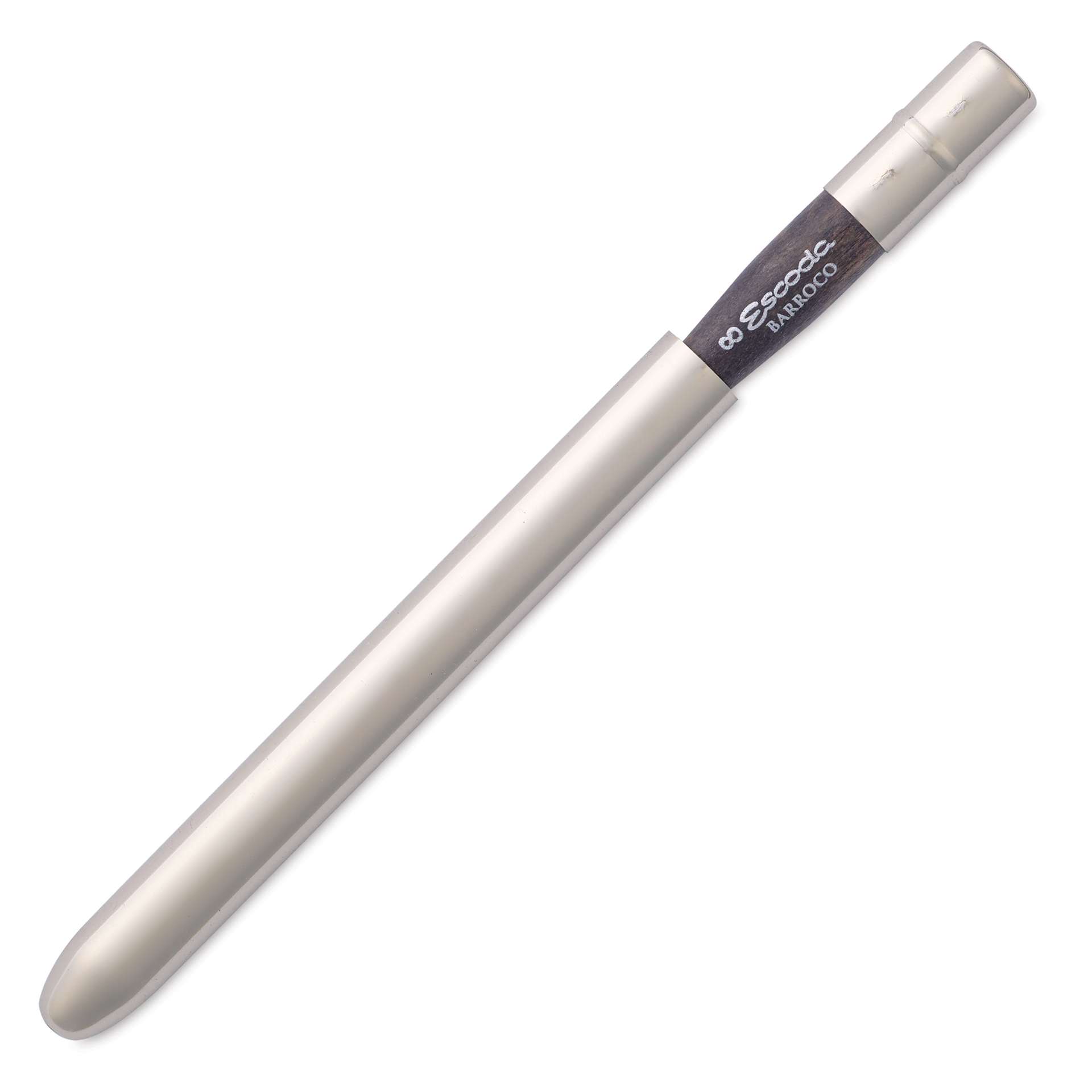 Escoda Barroco Toray Gold Synthetic Travel Brush - Round, Size 8, brush inserted inside the handle