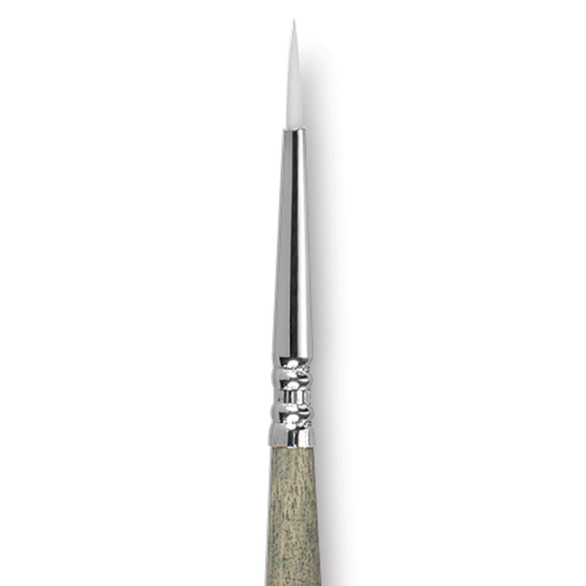 Escoda Perla Toray White Synthetic Brush - Round, Short Handle, Size 1 close up