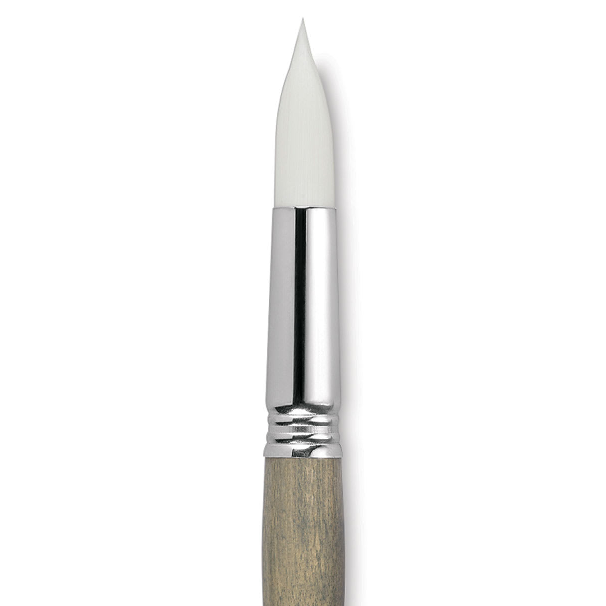 Escoda Perla Toray White Synthetic Brush - Round, Short Handle, Size 20 close up