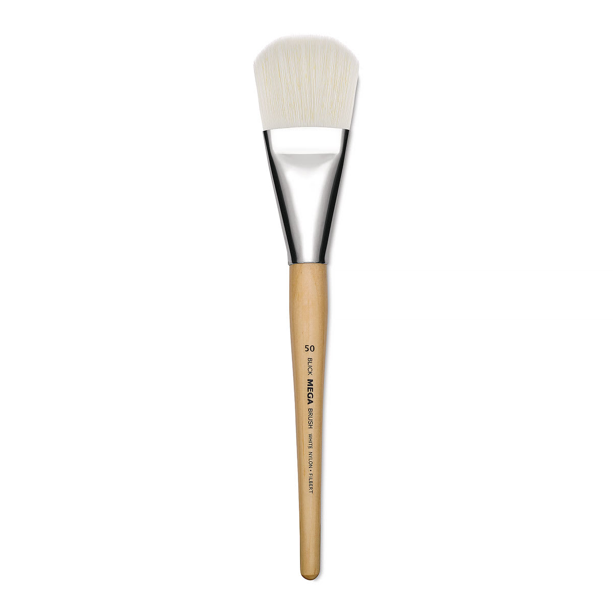 Blick Mega White Synthetic Brush - Mega Filbert, Short Handle, Size 50