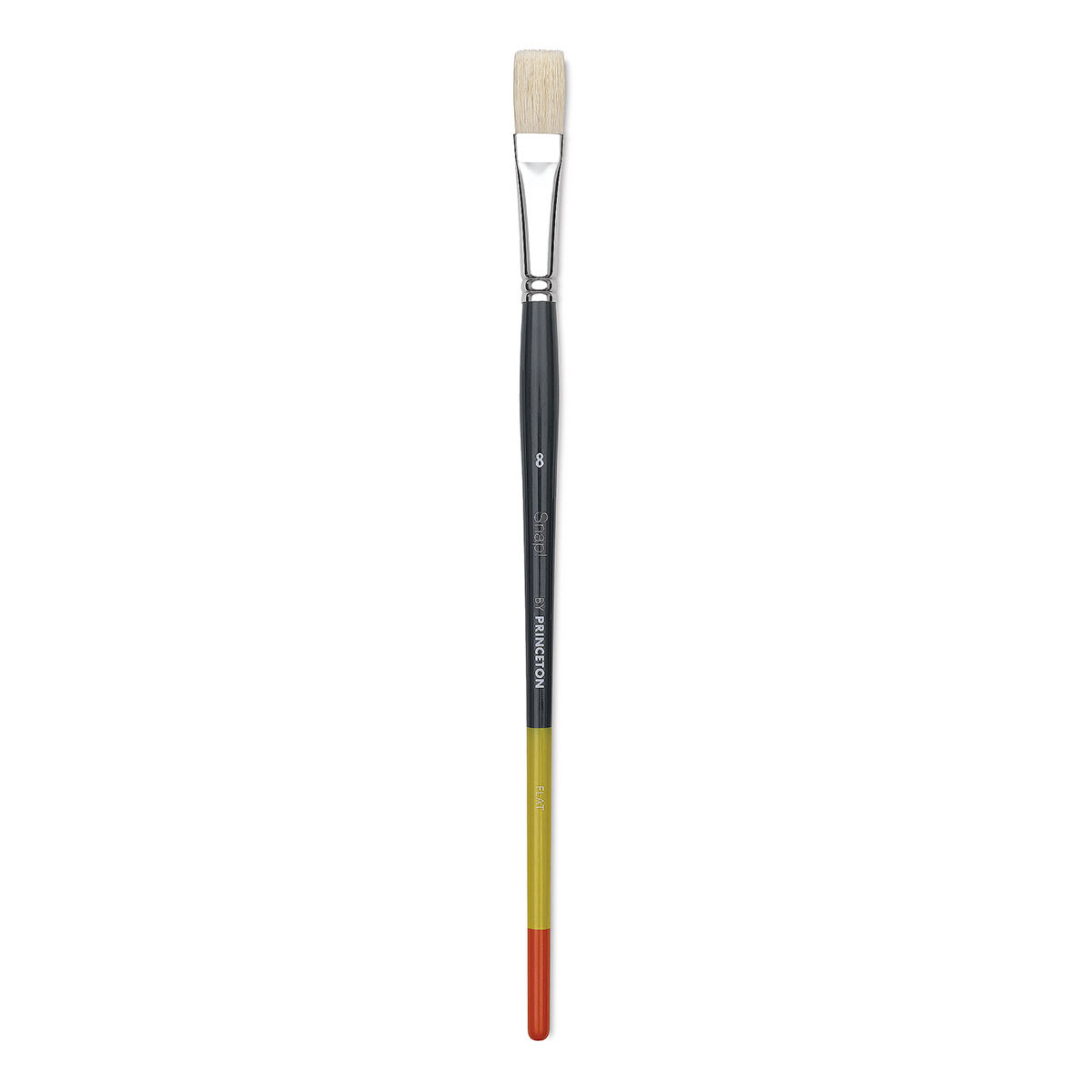 Princeton Snap! Natural Bristle Brush - Flat, Long Handle, Size 8