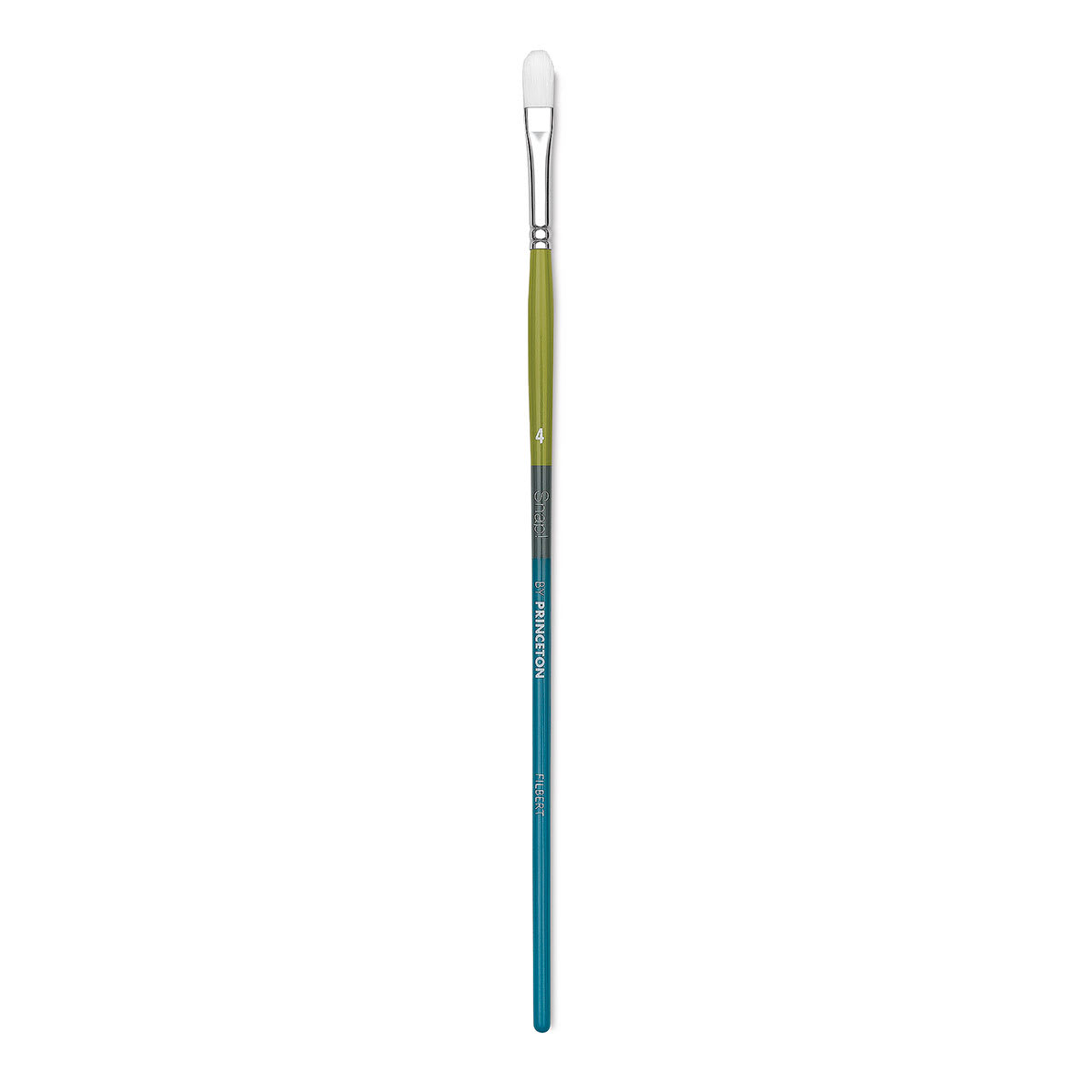 Princeton Snap! White Taklon Brush - Filbert, Long Handle, Size 4