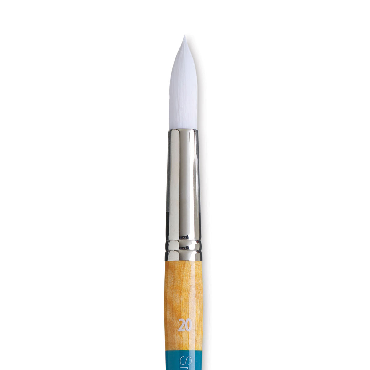 Princeton Snap! White Taklon Brush - Round, Short Handle, Size 20