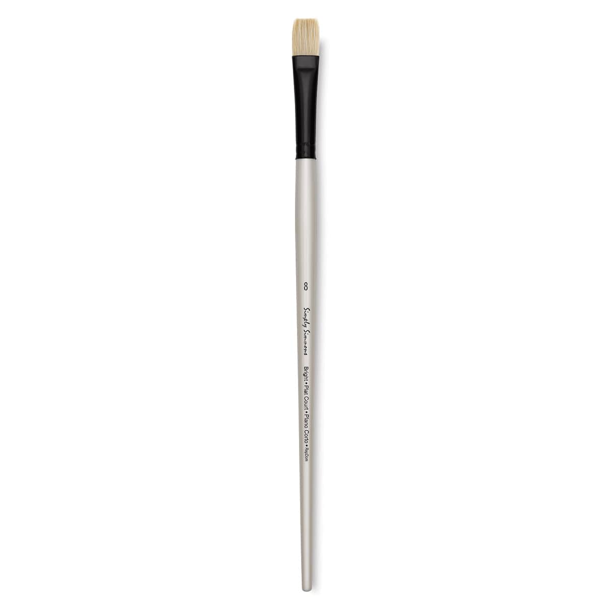 Robert Simmons Simply Simmons Chungking Hog Bristle Brush - Bright, Long Handle, Size 8