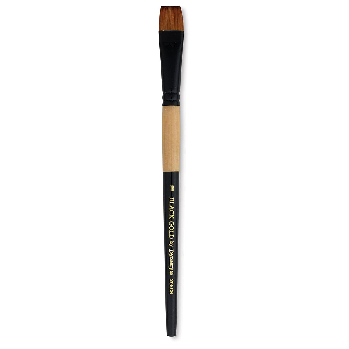 Dynasty Black Gold Brush - Chisel Blender, Short Handle, Size 18