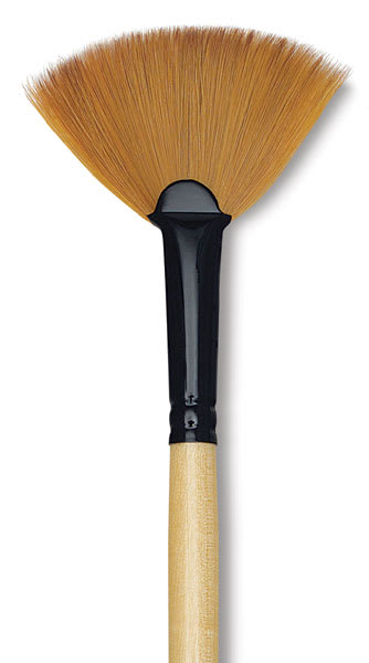 Dynasty Black Gold Brush - Fan, Short Handle