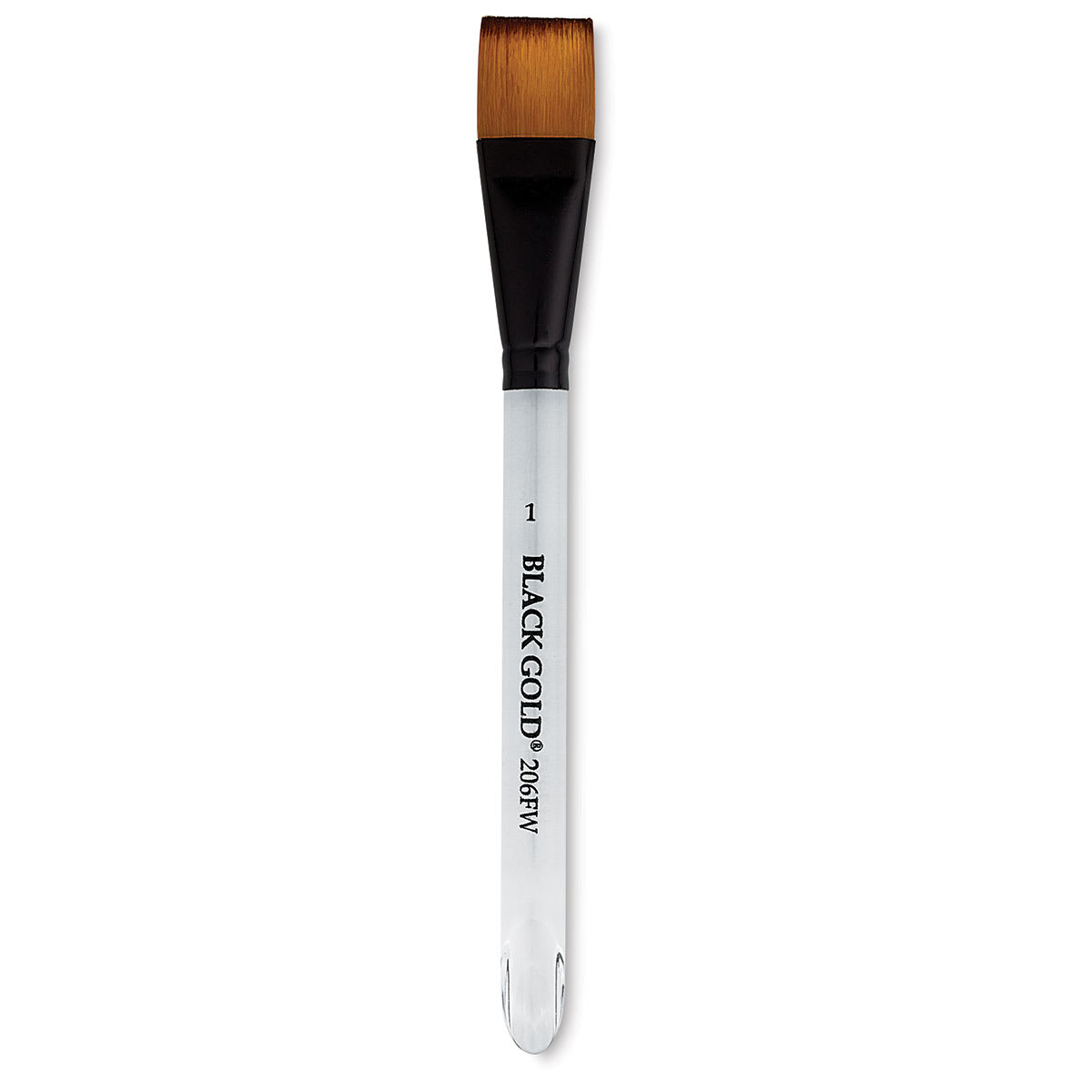 Dynasty Black Gold Brush - Flat Wash, Short Handle, Size 1"