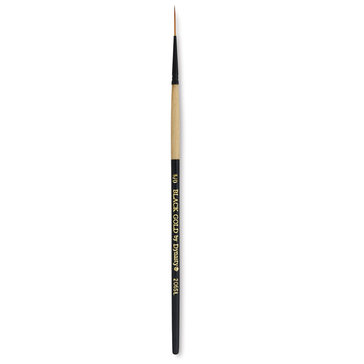 Dynasty Black Gold Brush - Script, Short Handle, Size 5/0