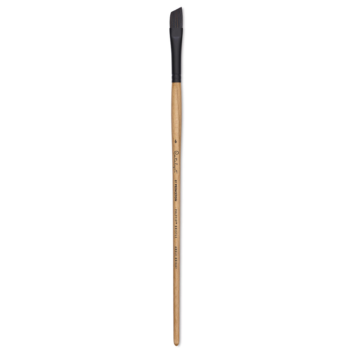 Princeton Catalyst Polytip Bristle Brush - Angle Bright, Long Handle, Size 6
