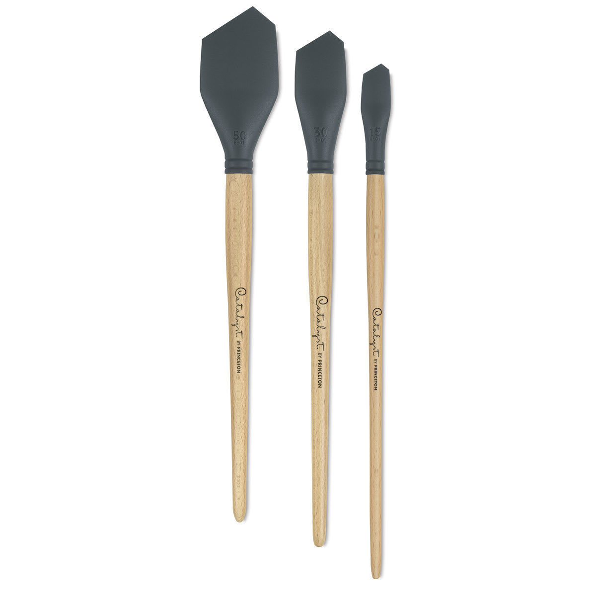 Princeton Catalyst Blades - 3 sizes of Shape 1 Blades shown upright