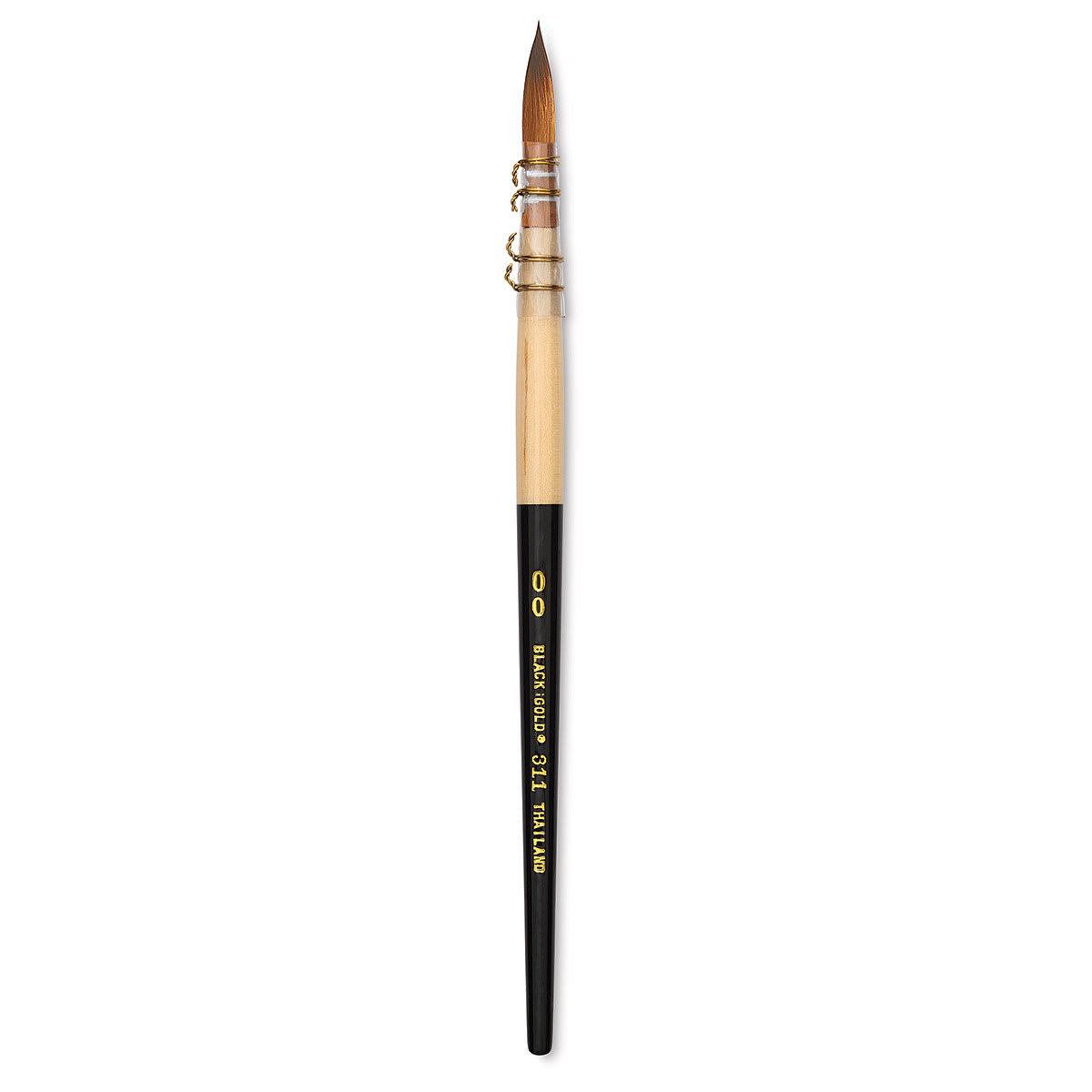 Dynasty Black Gold Short Handle Brush - Quill, Size 2/0