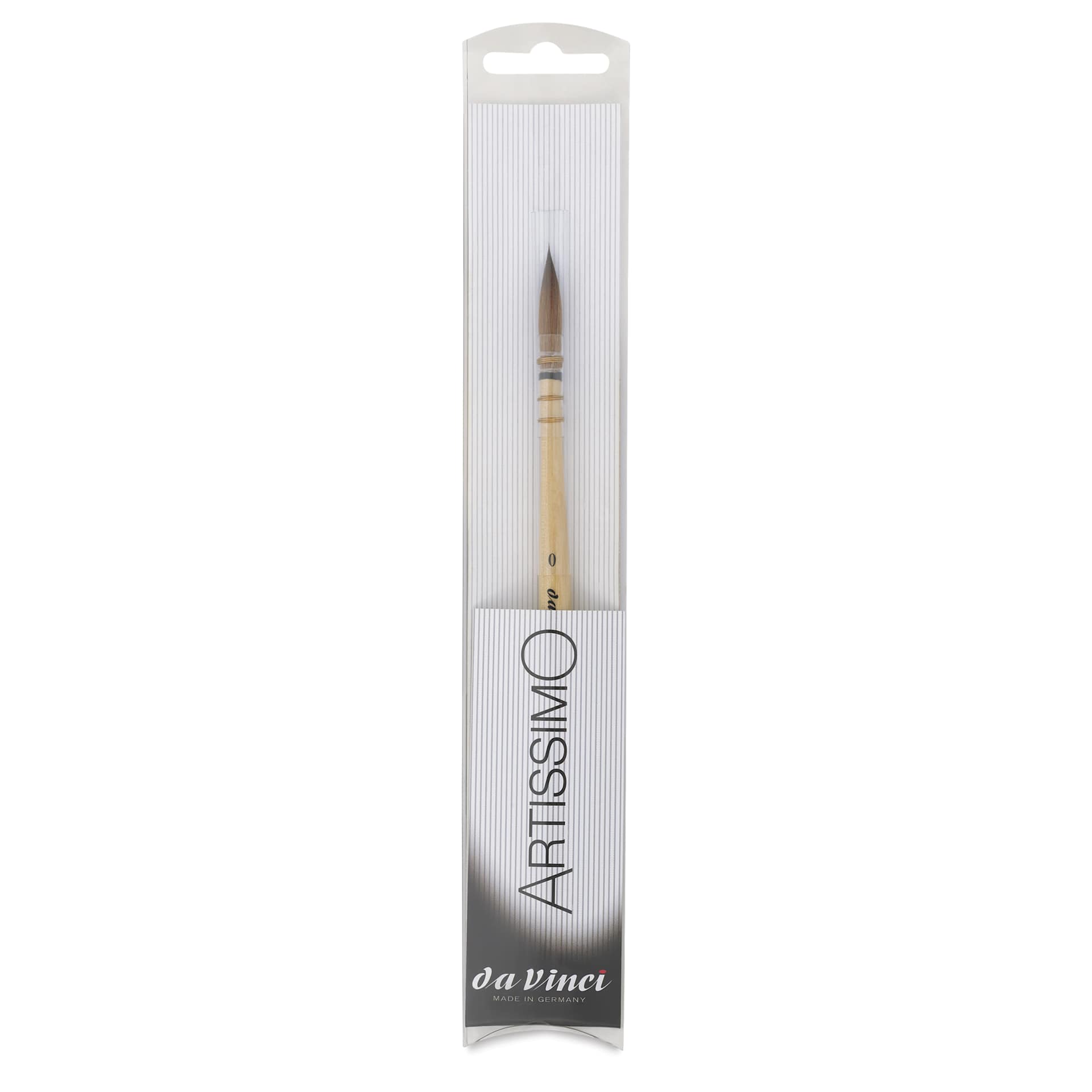 Da Vinci Artissimo Kolinsky Red Sable Brush - Quill, Size 0, brush inside of the packaging