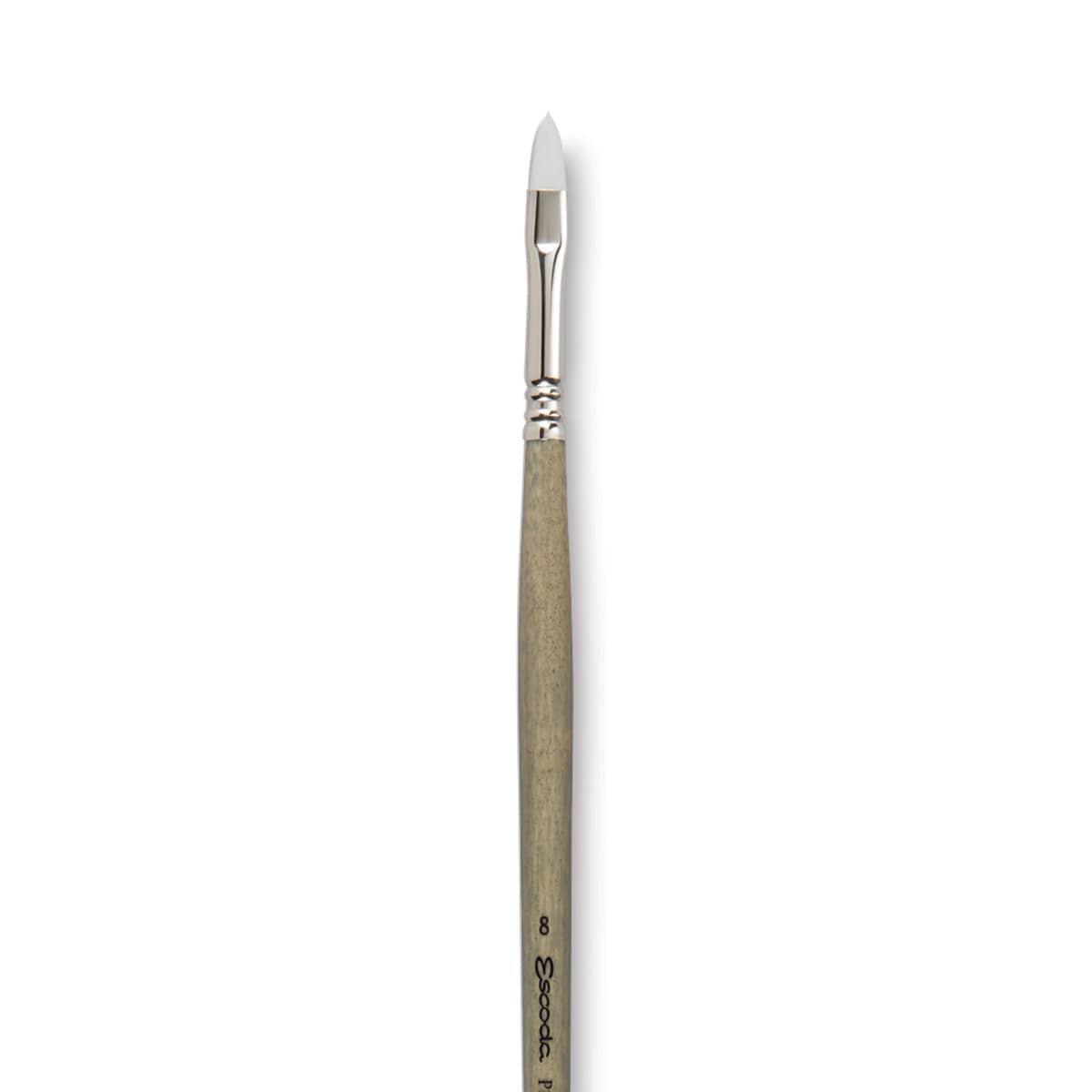 Escoda Perla Toray White Synthetic Brush - Filbert, Long Handle, Size 8