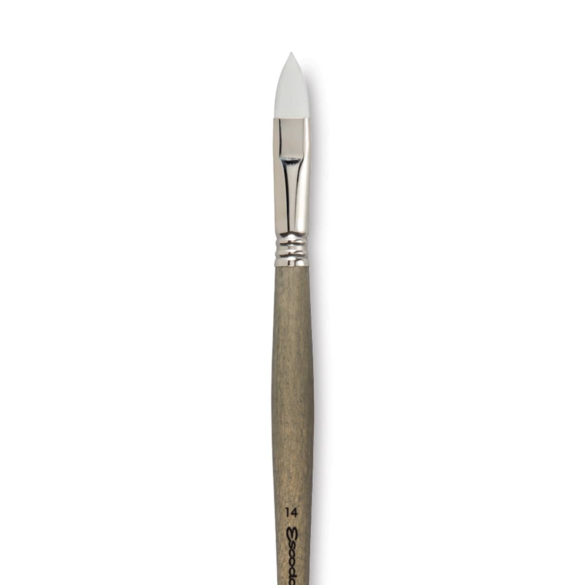 Escoda Perla Toray White Synthetic Brush - Filbert, Long Handle, Size 14