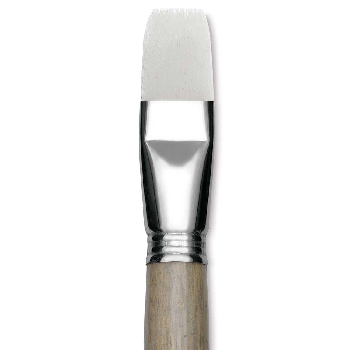 Escoda Perla Toray White Synthetic Brush - Bright, Long Handle, Size 24 close up