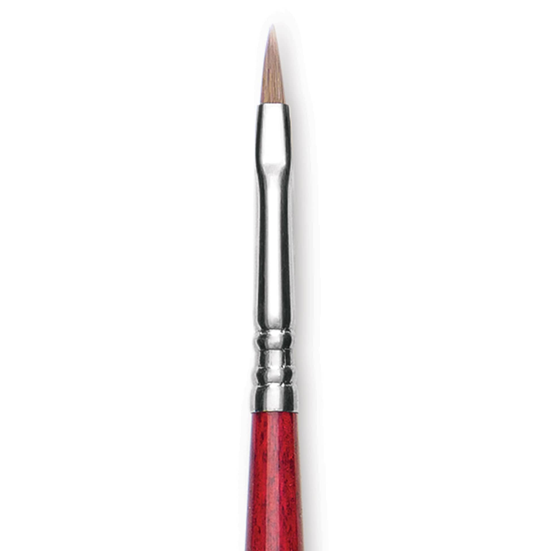 Escoda Opera Takatsu Synthetic Brush - Filbert, Long Handle, Size 2 (Close-up of brush)