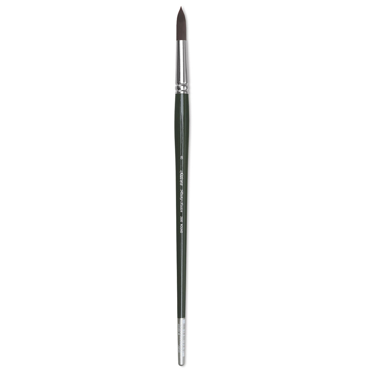 Silver Brush Ruby Satin Synthetic Brush - Round, Long Handle, Size 8