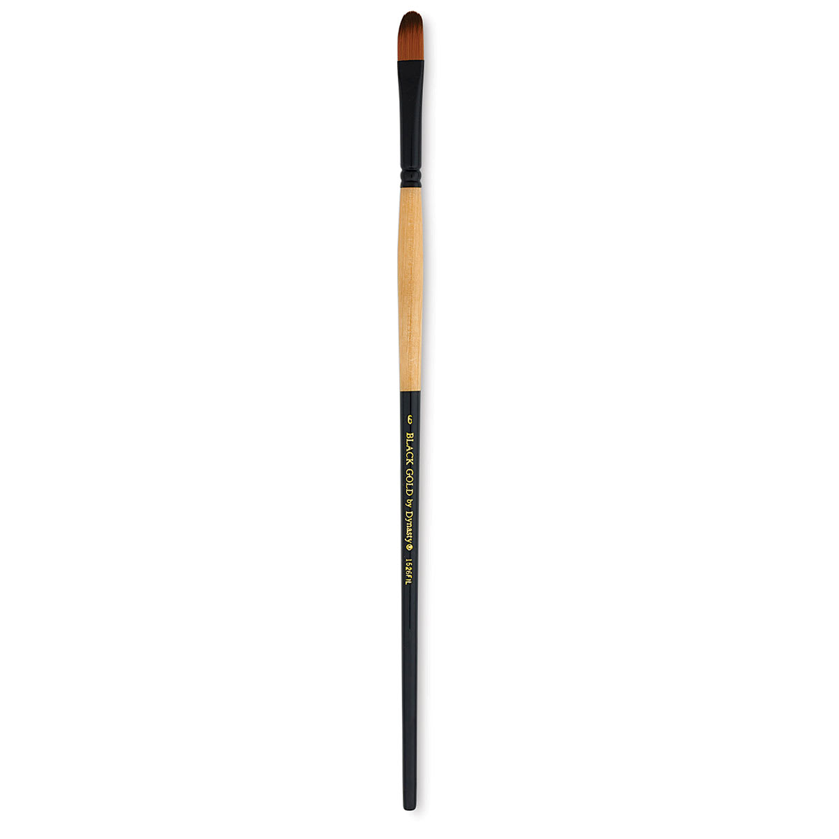 Dynasty Black Gold Brush - Filbert, Long Handle, Size 6