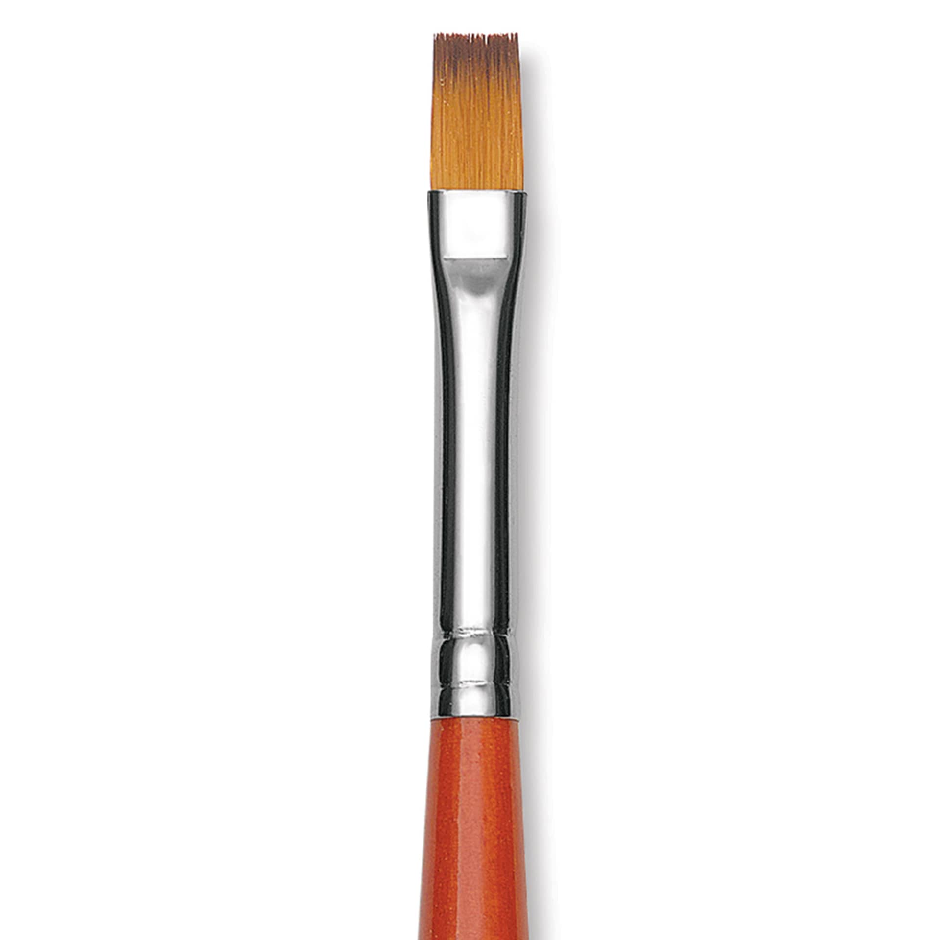 Raphael Golden Kaerell Brush - Flat, Long Handle, Size 6, close-up
