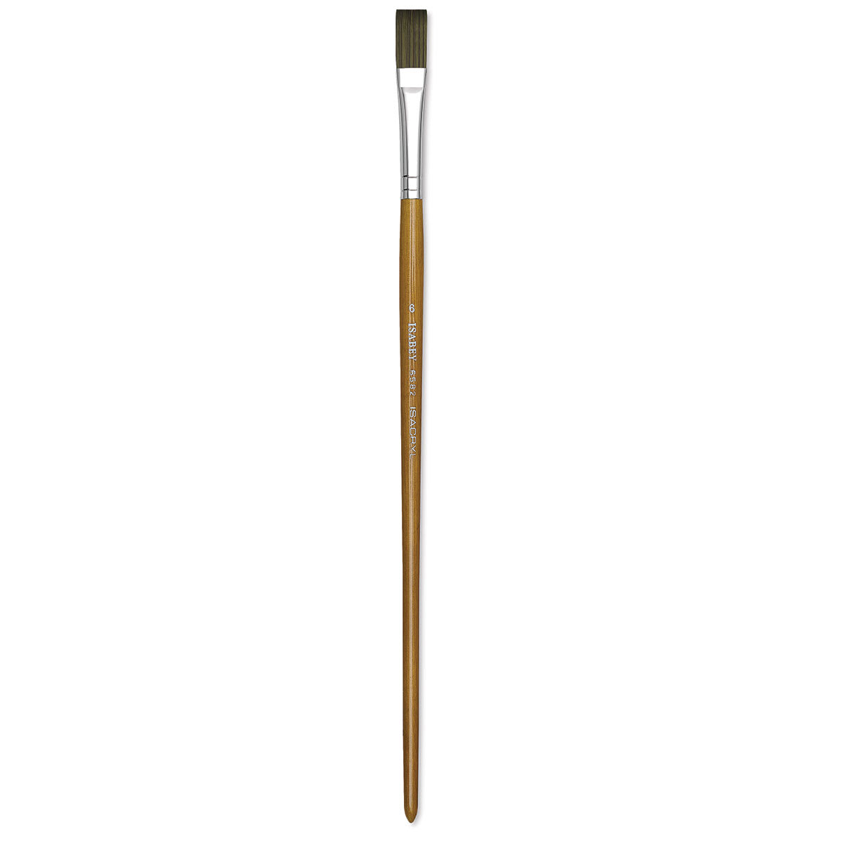 Isabey Isacryl Synthetic Brush - Long Flat, Long Handle, Size 6