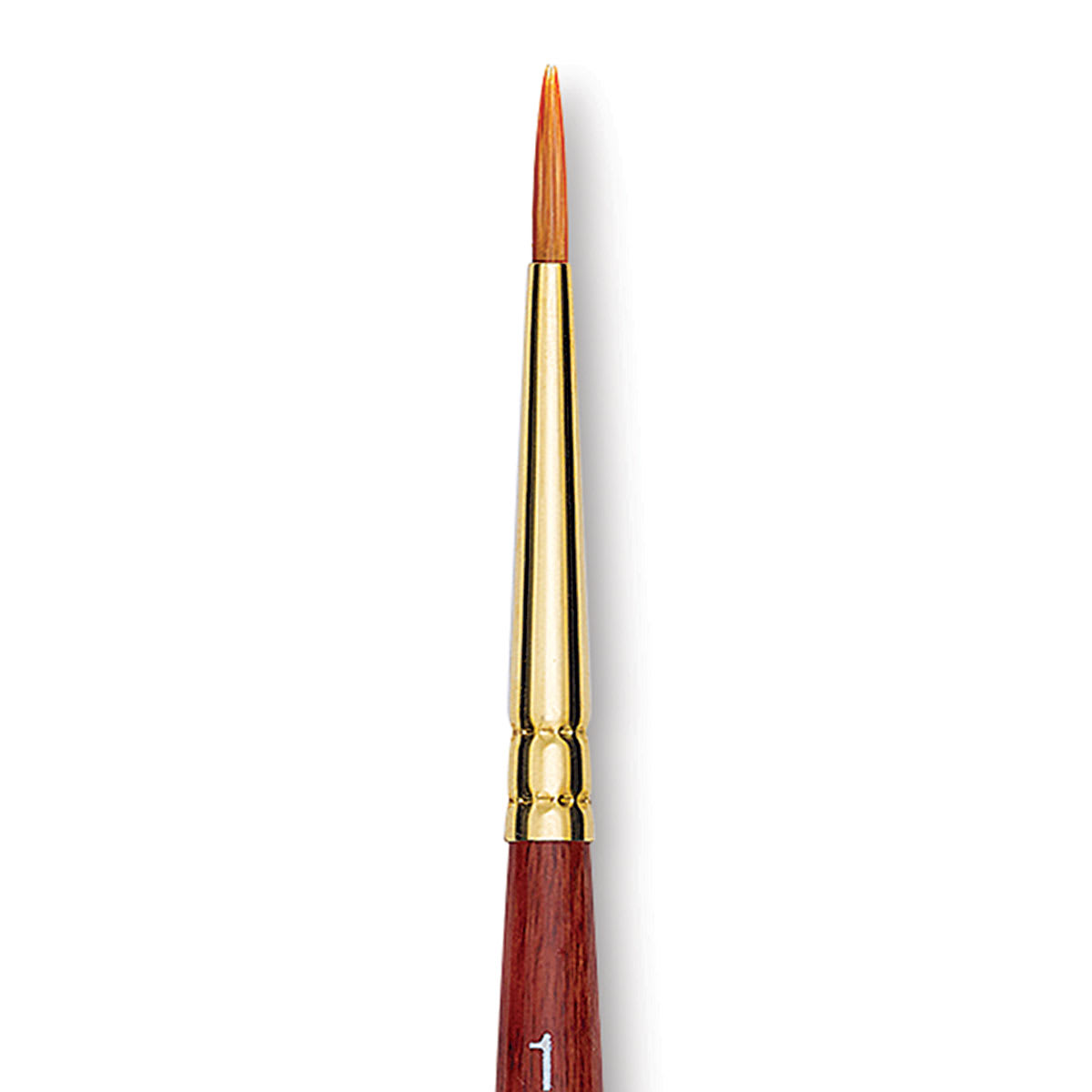 Grumbacher Goldenedge Brush - Round, Short Handle, Size 1 close up