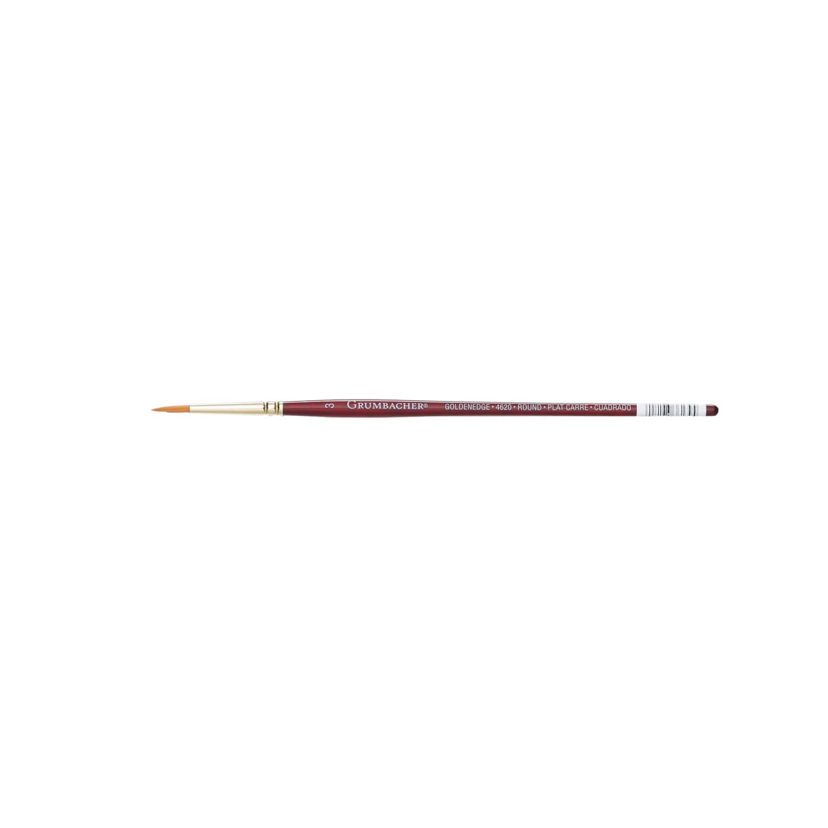 Grumbacher Goldenedge Synthetic Sable Watercolor Brush, Round, 3