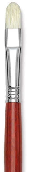 Blick Master Bristle Brush - Short Filbert, Long Handle, Size 12 close up