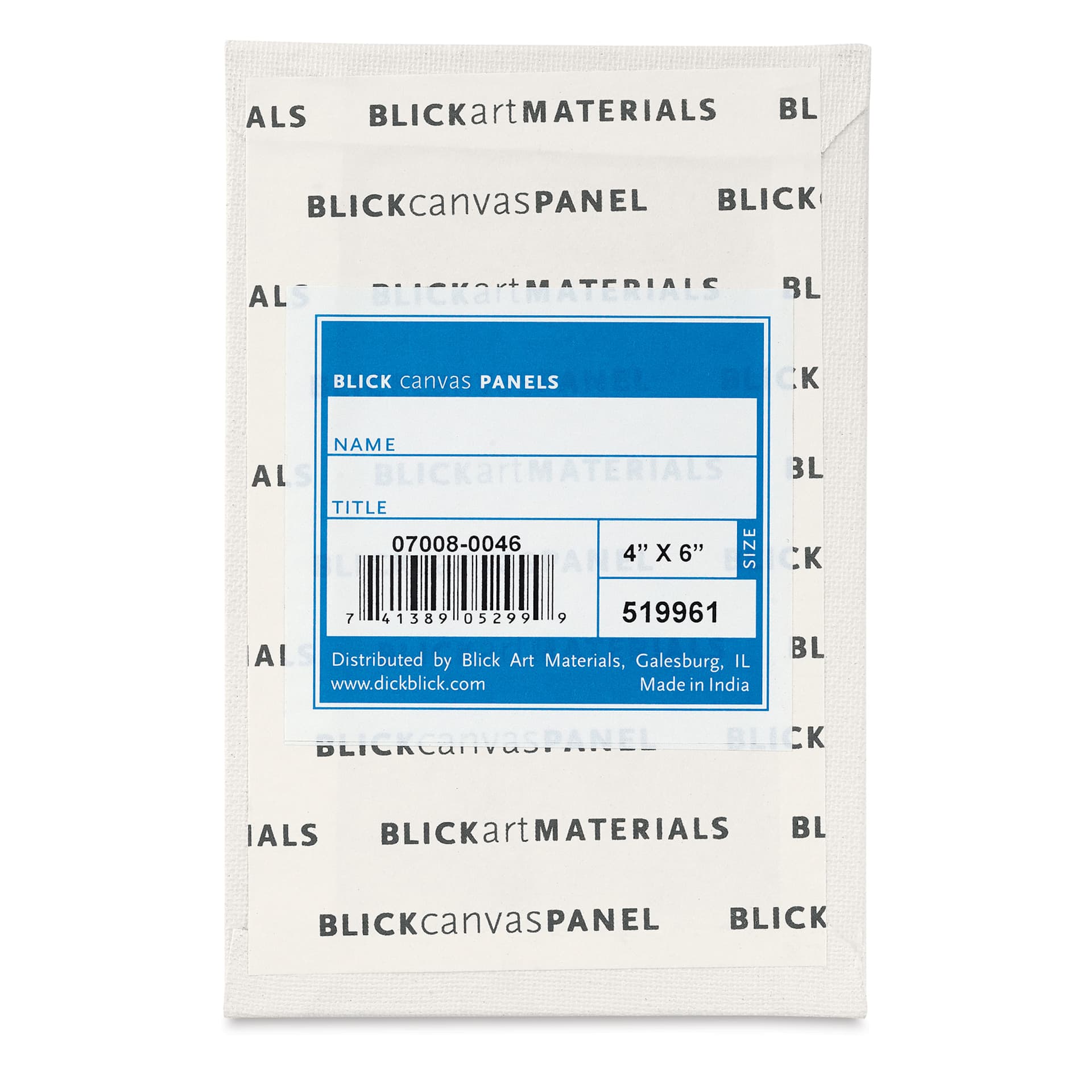 Blick Studio Cotton Canvas Panel - 4" x 6" back