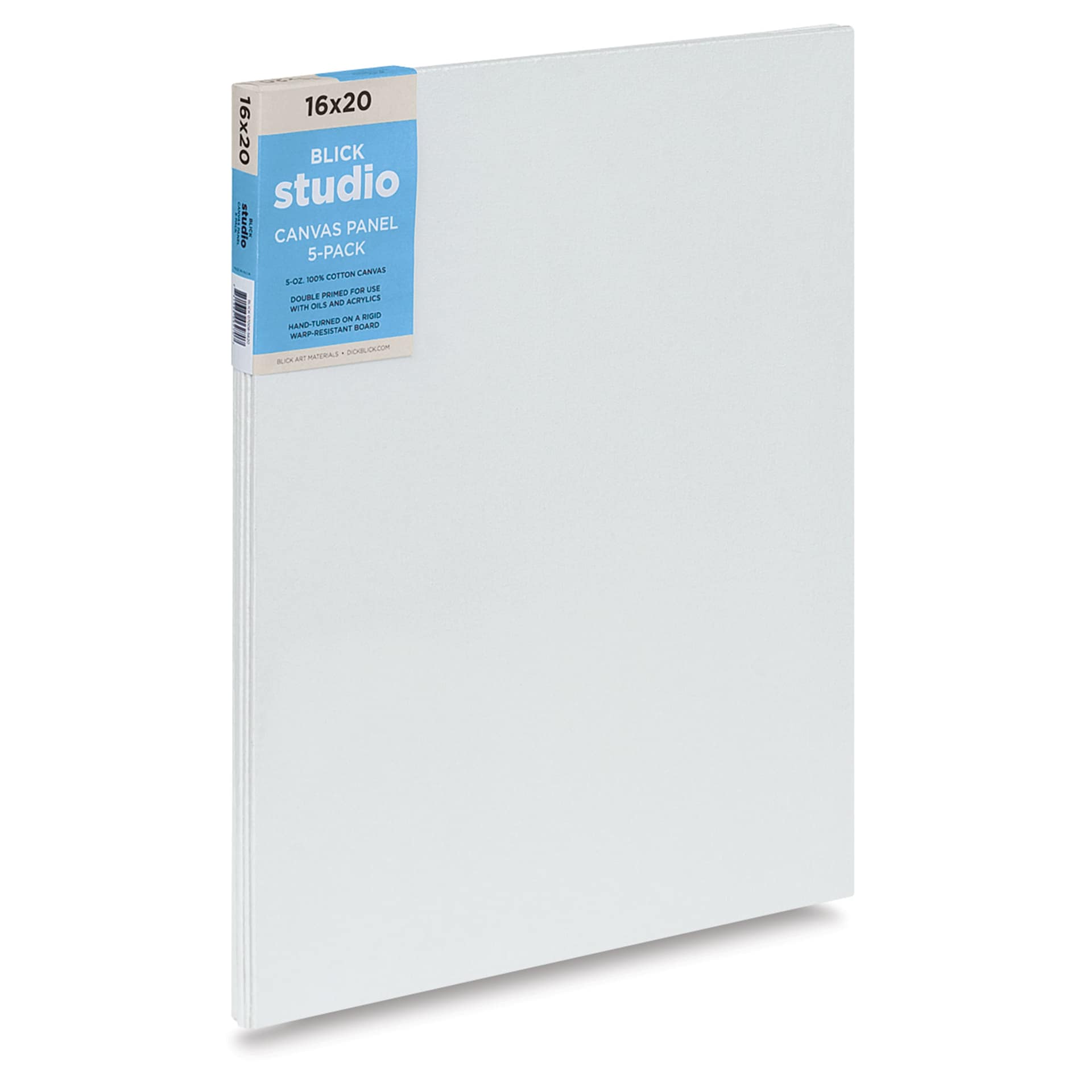 Blick Studio Cotton Canvas Panels - 16" x 20", Pkg of 5