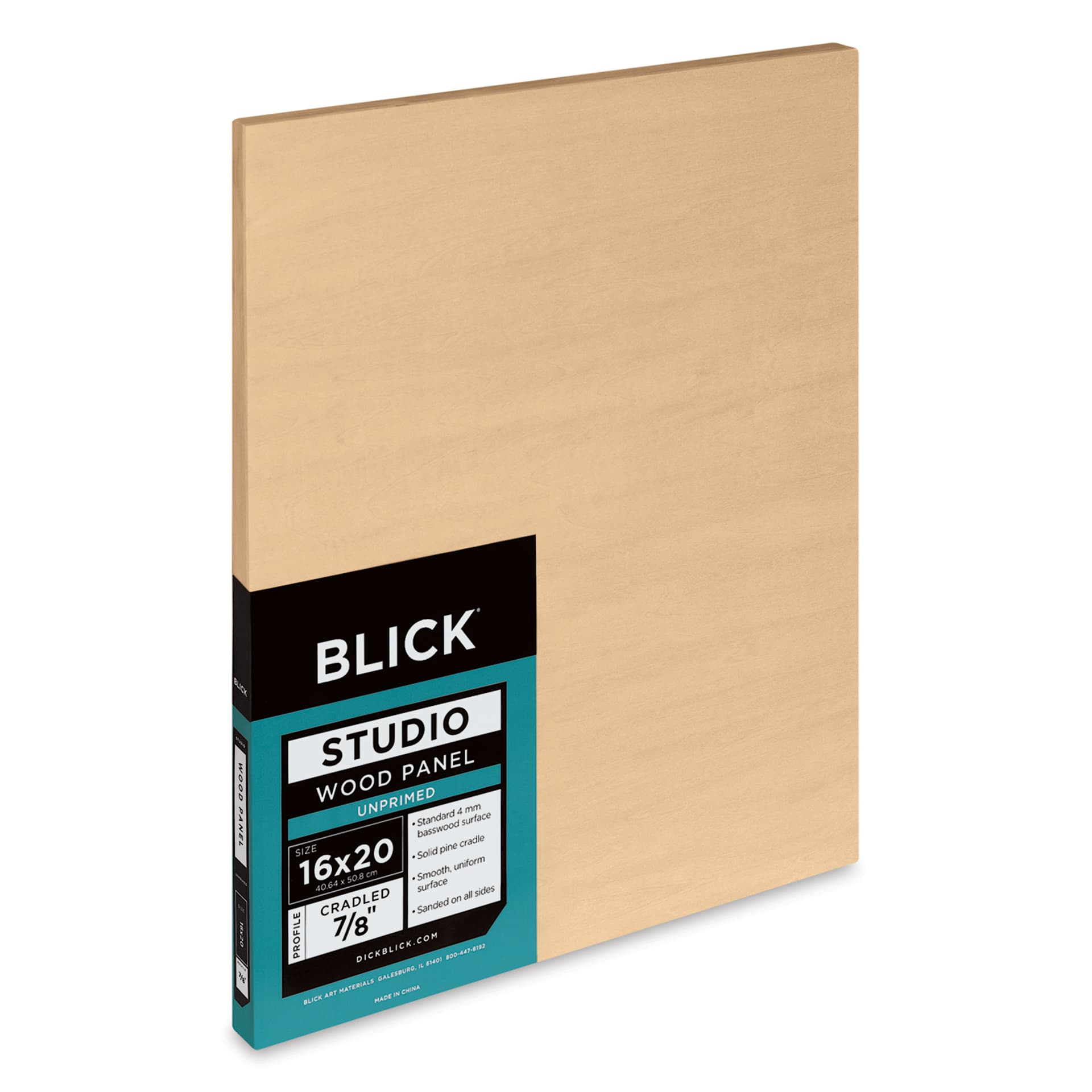 Blick Studio Artists' Wood Panel - Flat Cradle, 16" x 20", 7/8" cradle