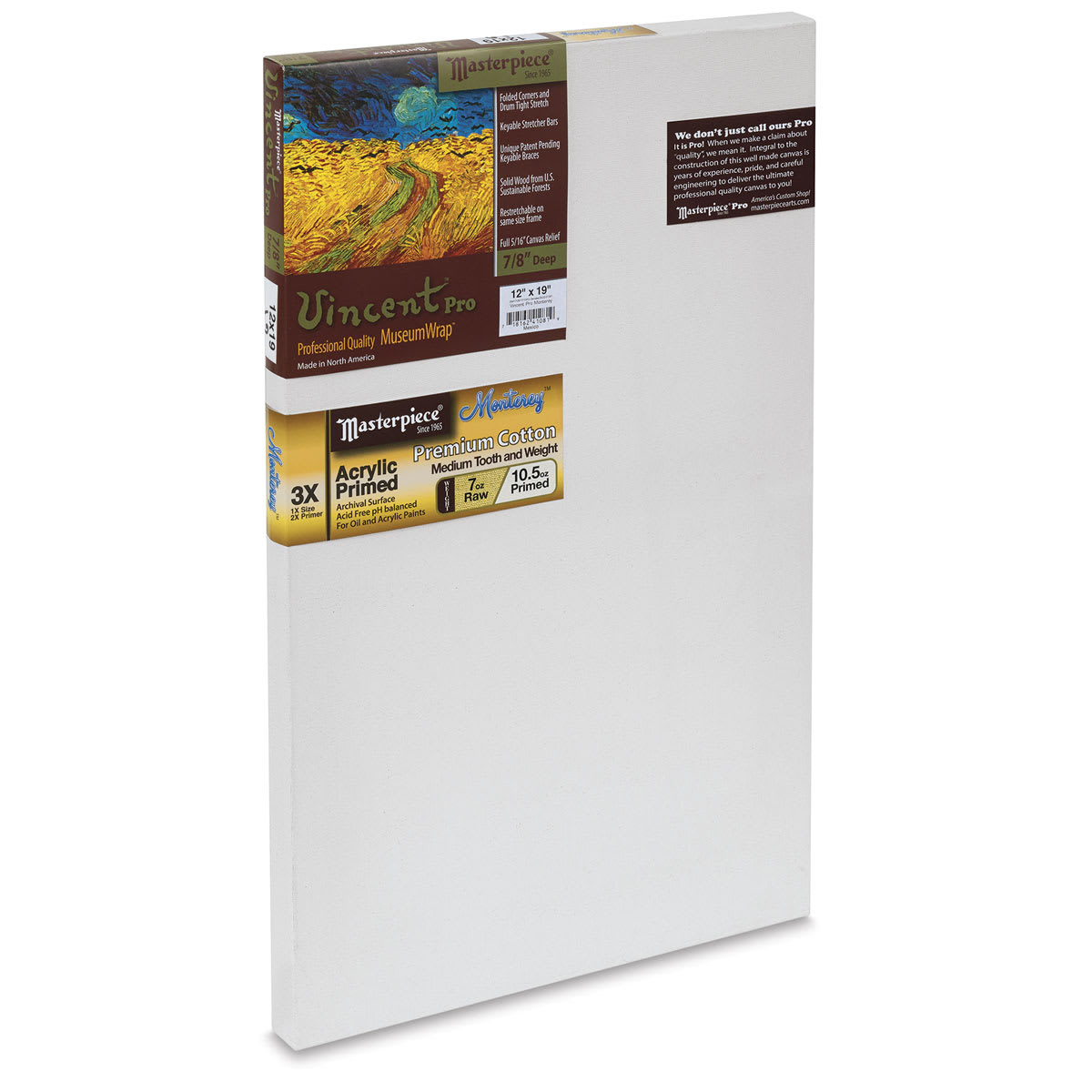 Masterpiece Fibonacci Golden Rectangle Canvas - Angled view of larger Canvas with label