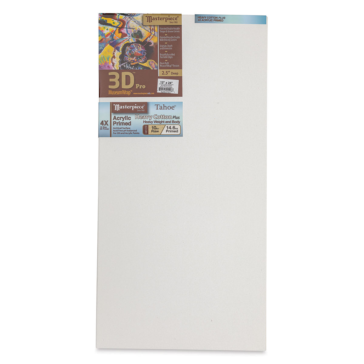 Masterpiece Tahoe Cotton Canvas - 12" x 24", 2-1/2" Profile, Acrylic Primed